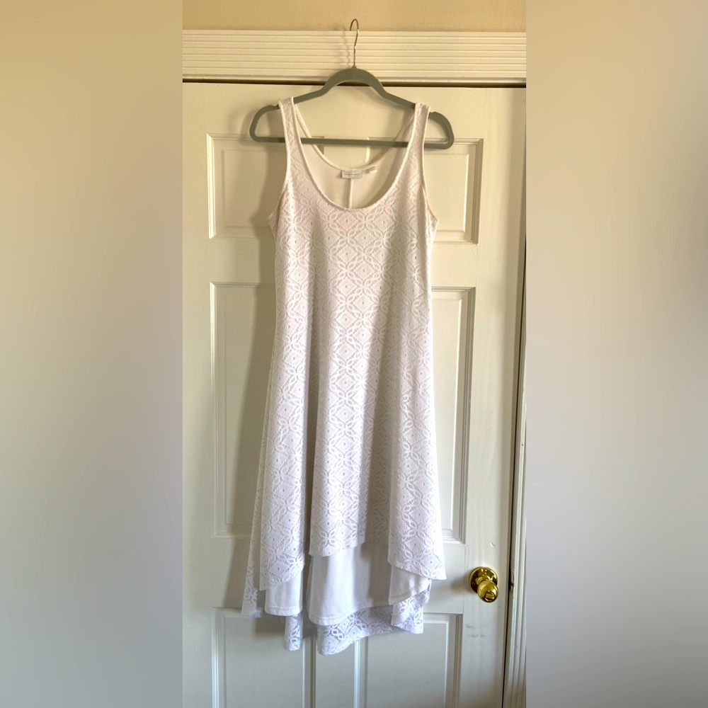 White lace tank top dress - perfect for a bride!